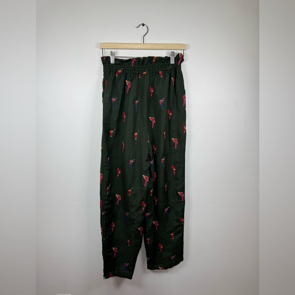 Farm Rio Parrot Bird Linen Blend Embroidered Pants - Picture 7 of 7